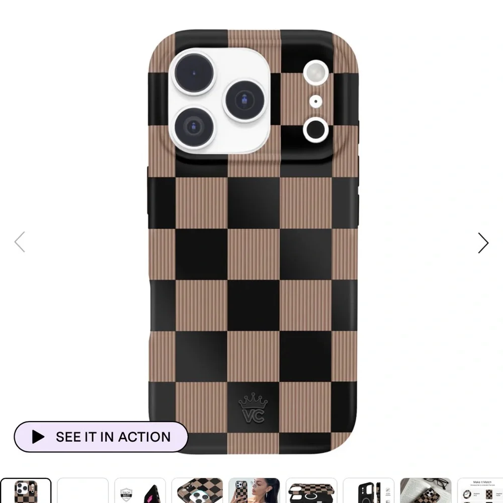 Checkerboard Brown & Black Phone Case VELVET CAVIAR 17 PRO MAX